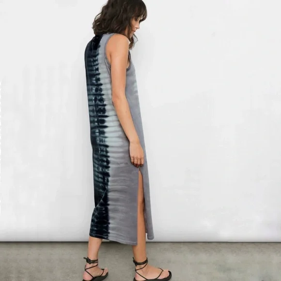 Rails Tip Dye Midi Tank Dress In Black Navy Dip Dye Size Large - Picture 3 of 14